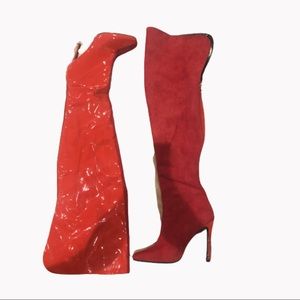 Fashion Nova Red Thigh High Boots